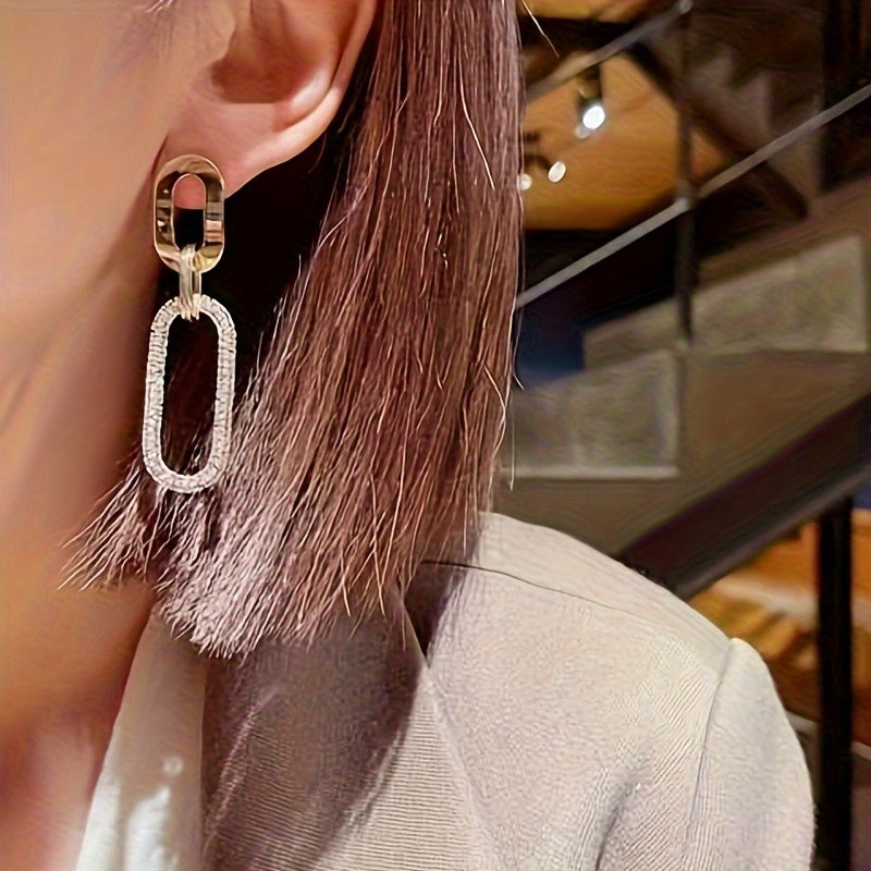 WL Boutique | Minimalist Geometric Drop Earrings with Sparkling Hoops