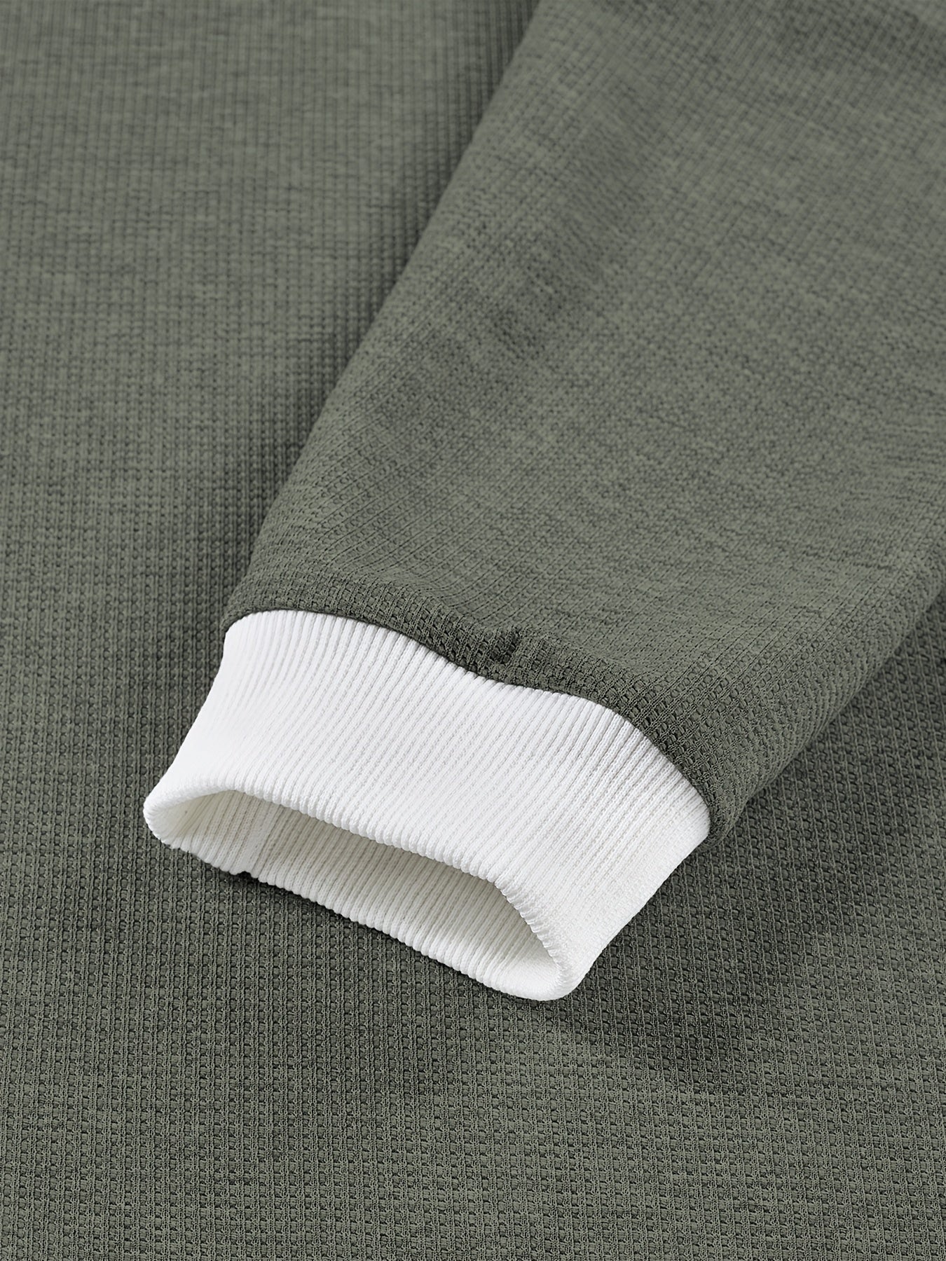 WL Boutique | Men’s Textured Waffle Knit Shirt – Contrast Collar &amp; Cuff Trim