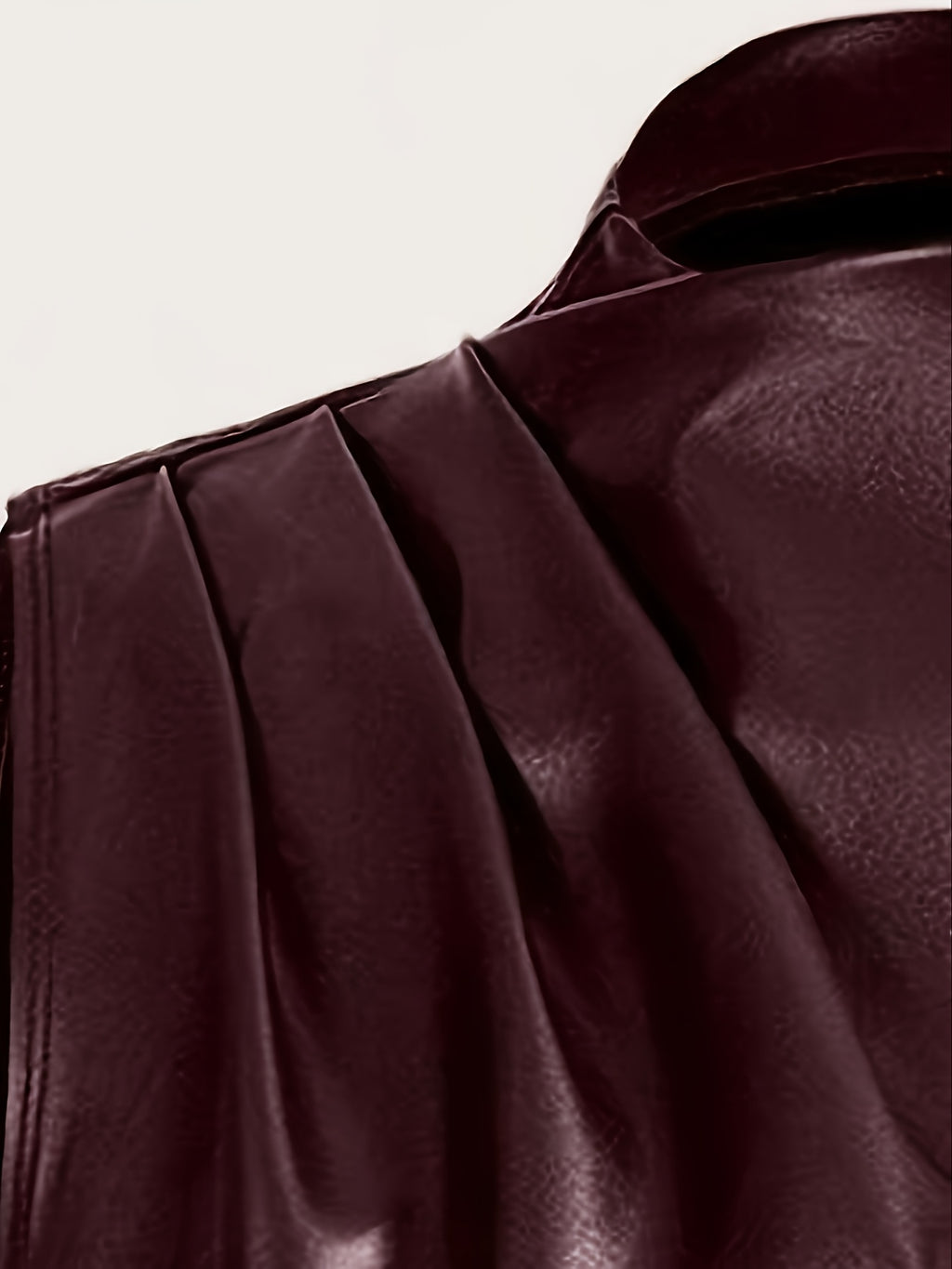 WL Boutique | 90’s-Inspired PU Pleated Collar Top – Modern Street Elegance