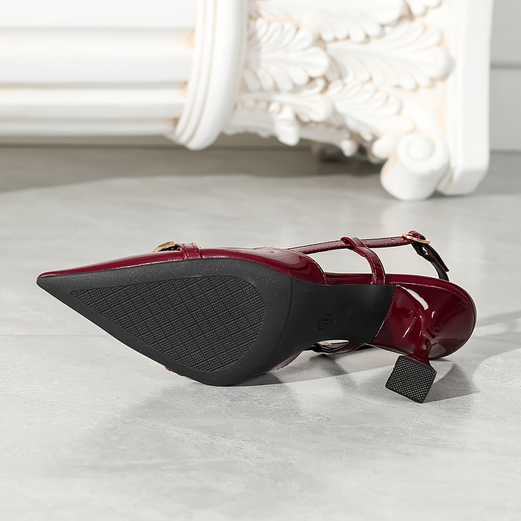 WL Boutique | Elegant Pointed-Toe High-Heeled Sandals with Buckle Straps