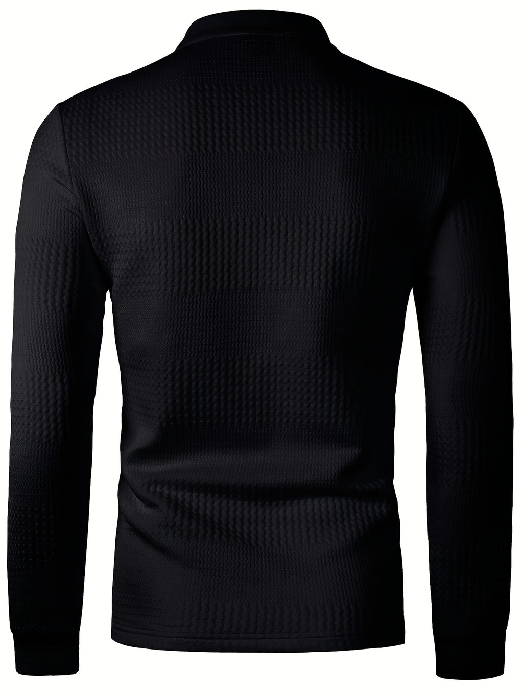 WL Boutique Men | Sleek Black Long-Sleeve Stretch Shirt