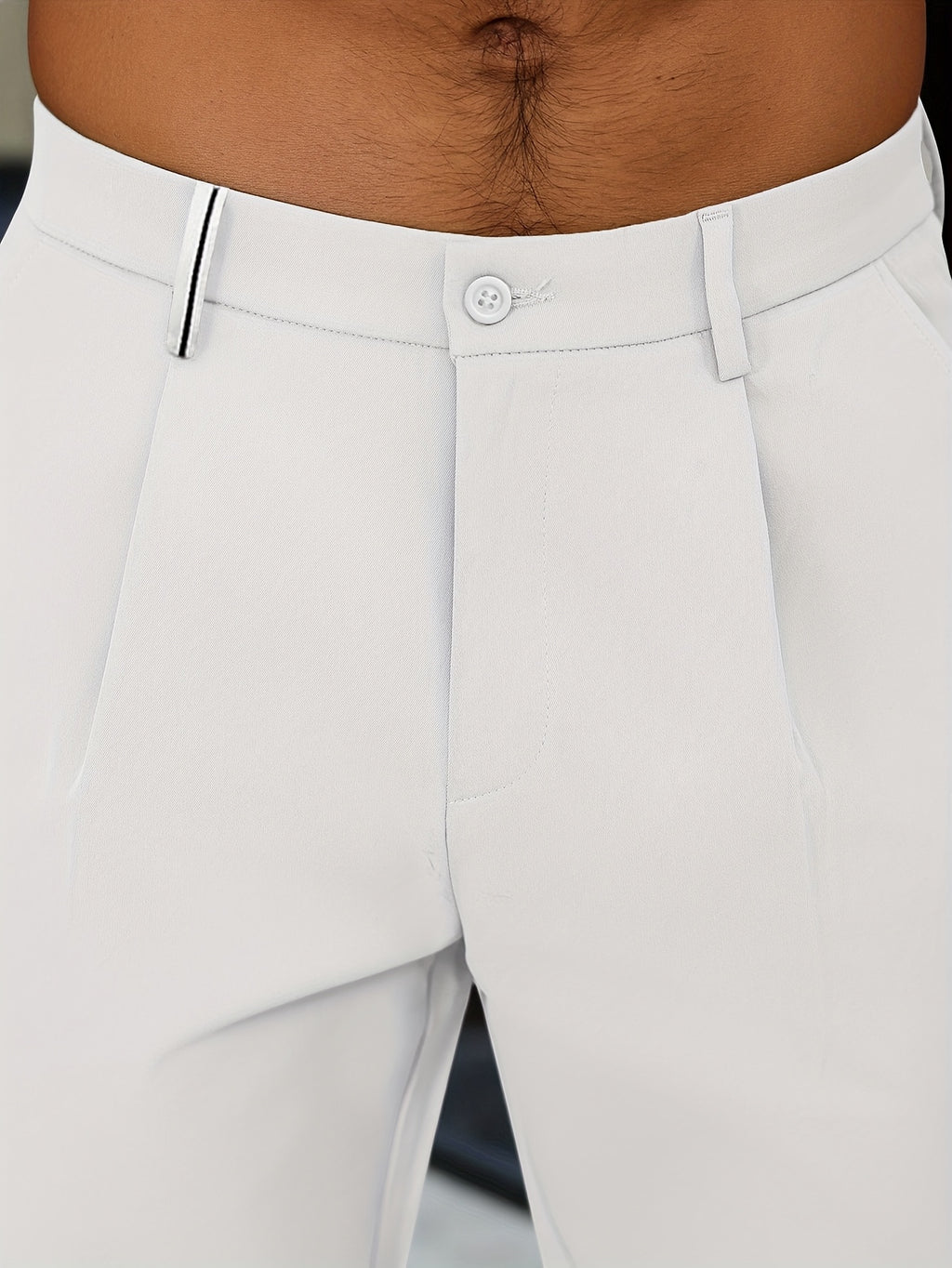 WL Boutique Men | Beige Pleated Business Casual Trousers