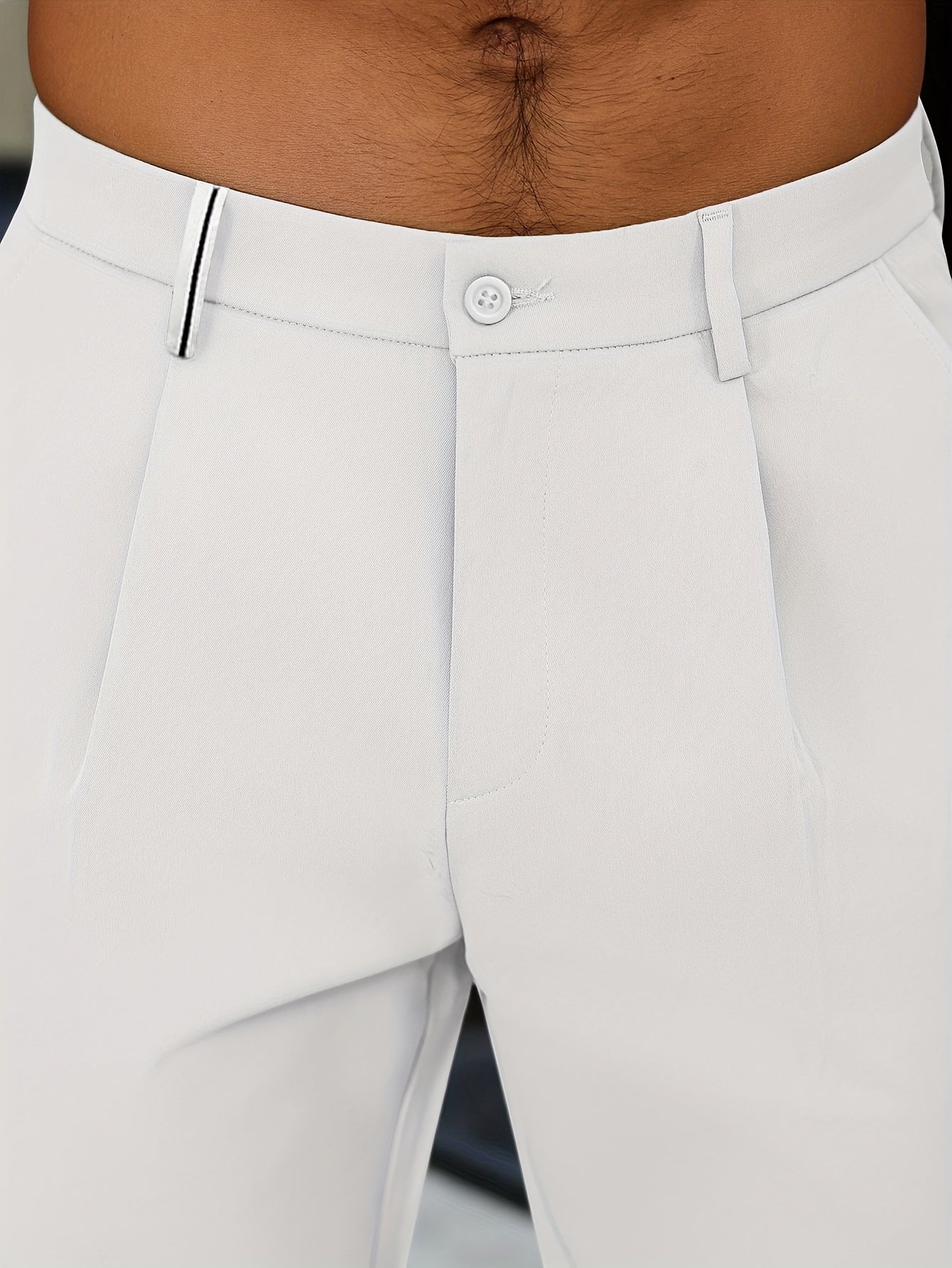 WL Boutique Men | Beige Pleated Business Casual Trousers