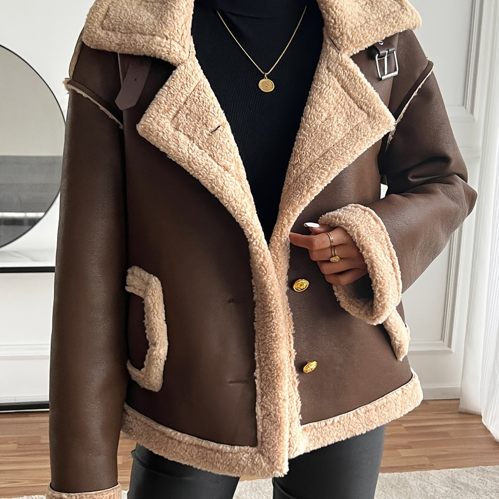 WL Boutique | Elegant Faux Fur-Lined Motorcycle Jacket