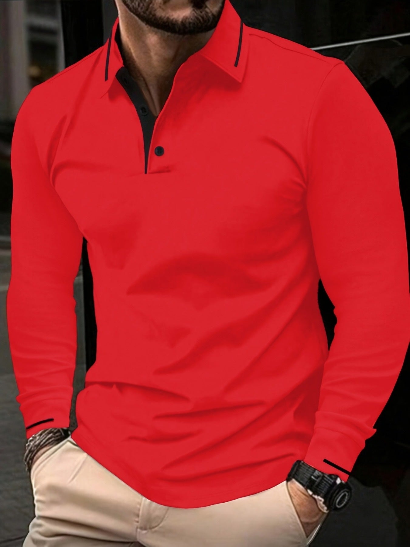 WL Boutique Men | Classic White Long-Sleeve Polo Shirt