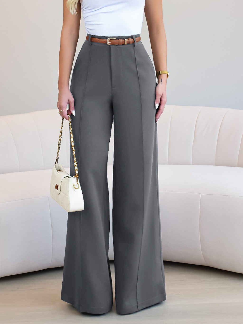 Bruna Aeppli by WL Boutique | Elegant Solid Wide-Leg Pants – Timeless Simplicity with Modern Grace