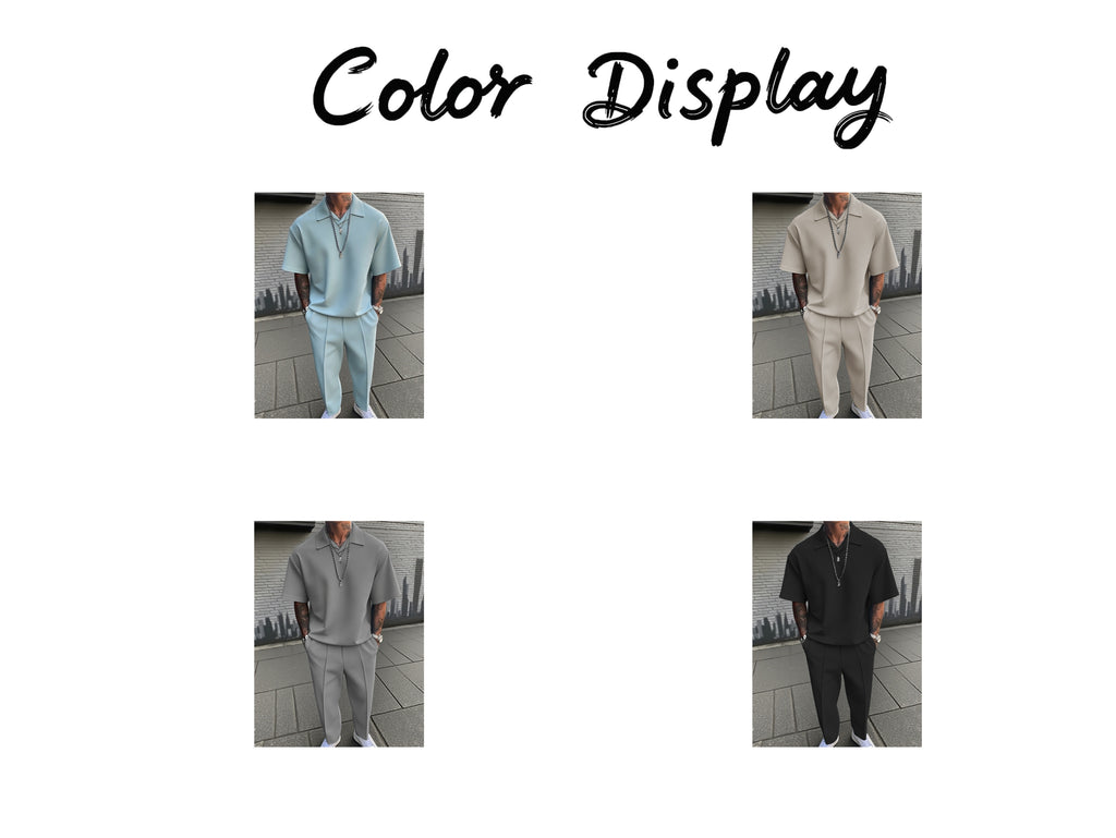 WL boutique | Men’s Casual Two-Piece Set – Short-Sleeve Shirt &amp; Pants