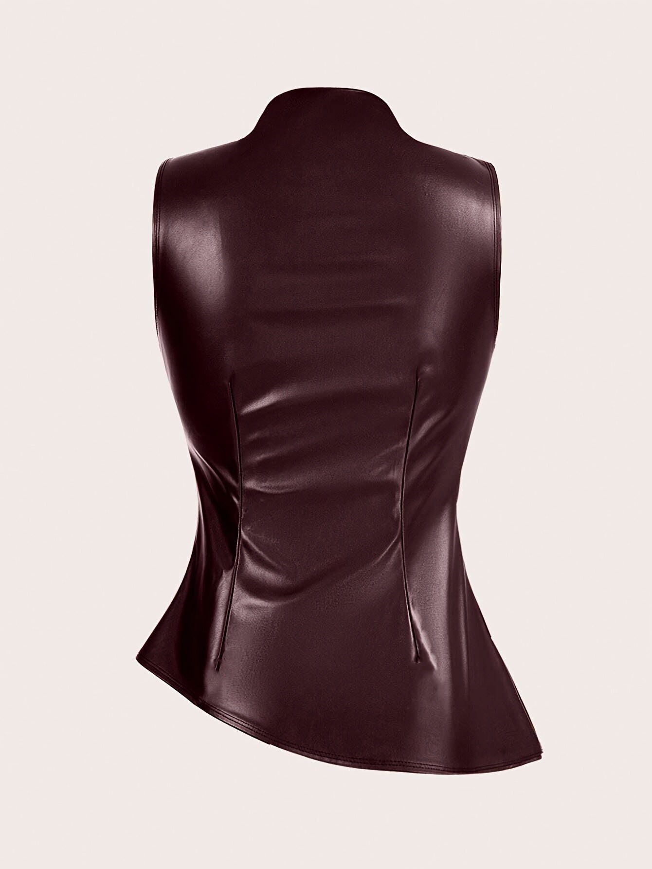 WL Boutique | 90’s-Inspired PU Pleated Collar Top – Modern Street Elegance