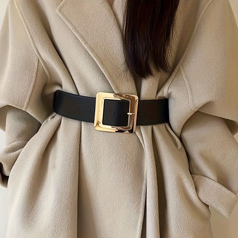 WL Boutique | Vintage Black Wide Belt with Fashion Buckle