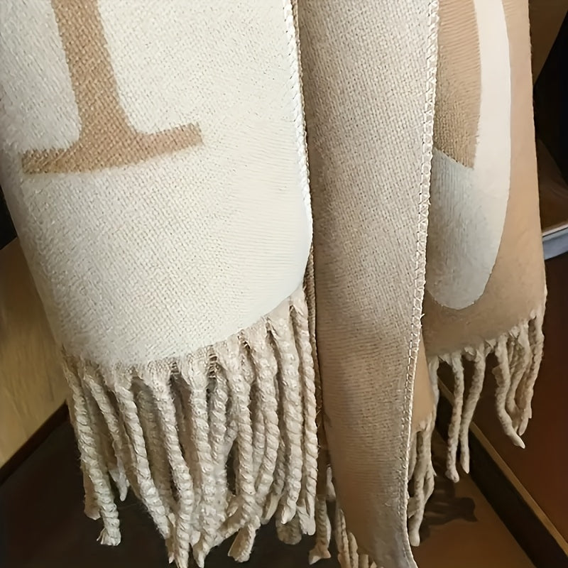 WL Boutique | Elegant Reversible Beige &amp; Brown Striped Scarf