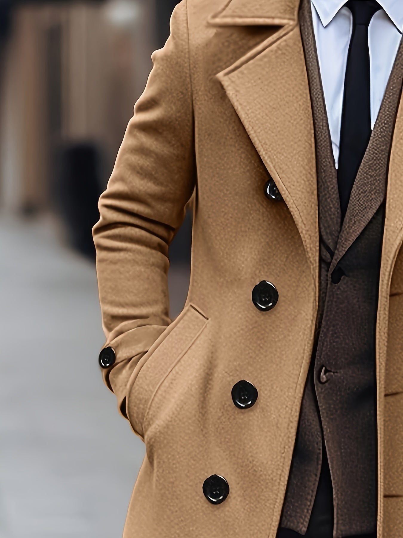 WL Boutique Men | Elegant Black Double-Breasted Winter Coat