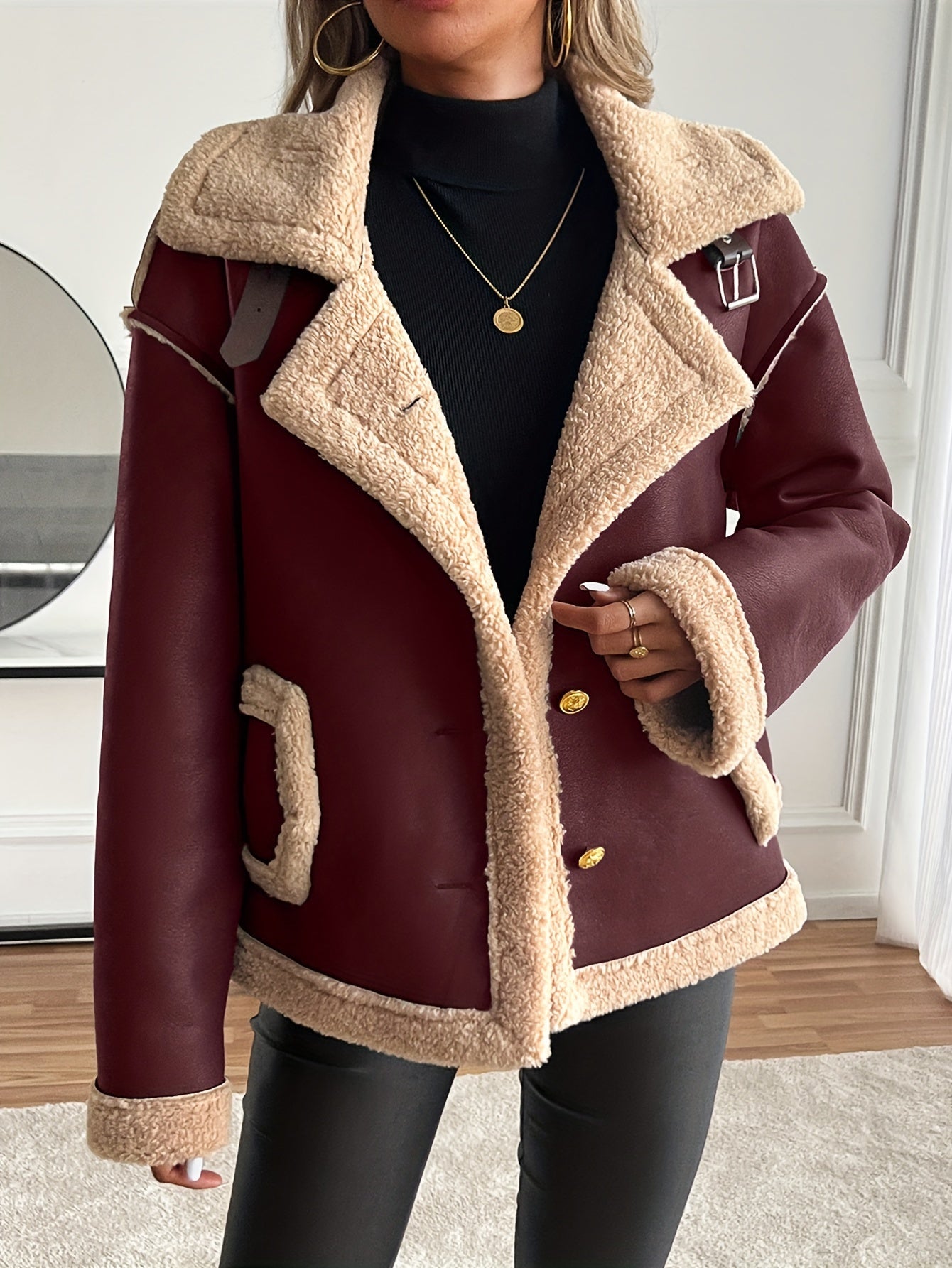WL Boutique | Elegant Faux Fur-Lined Motorcycle Jacket