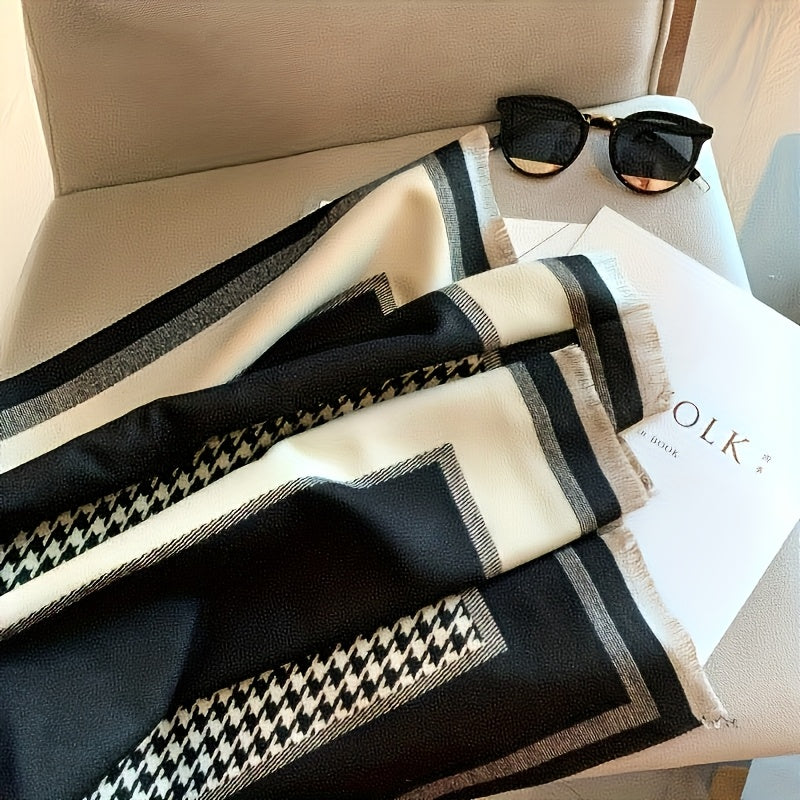 WL Boutique | Elegant Houndstooth Scarf Wrap