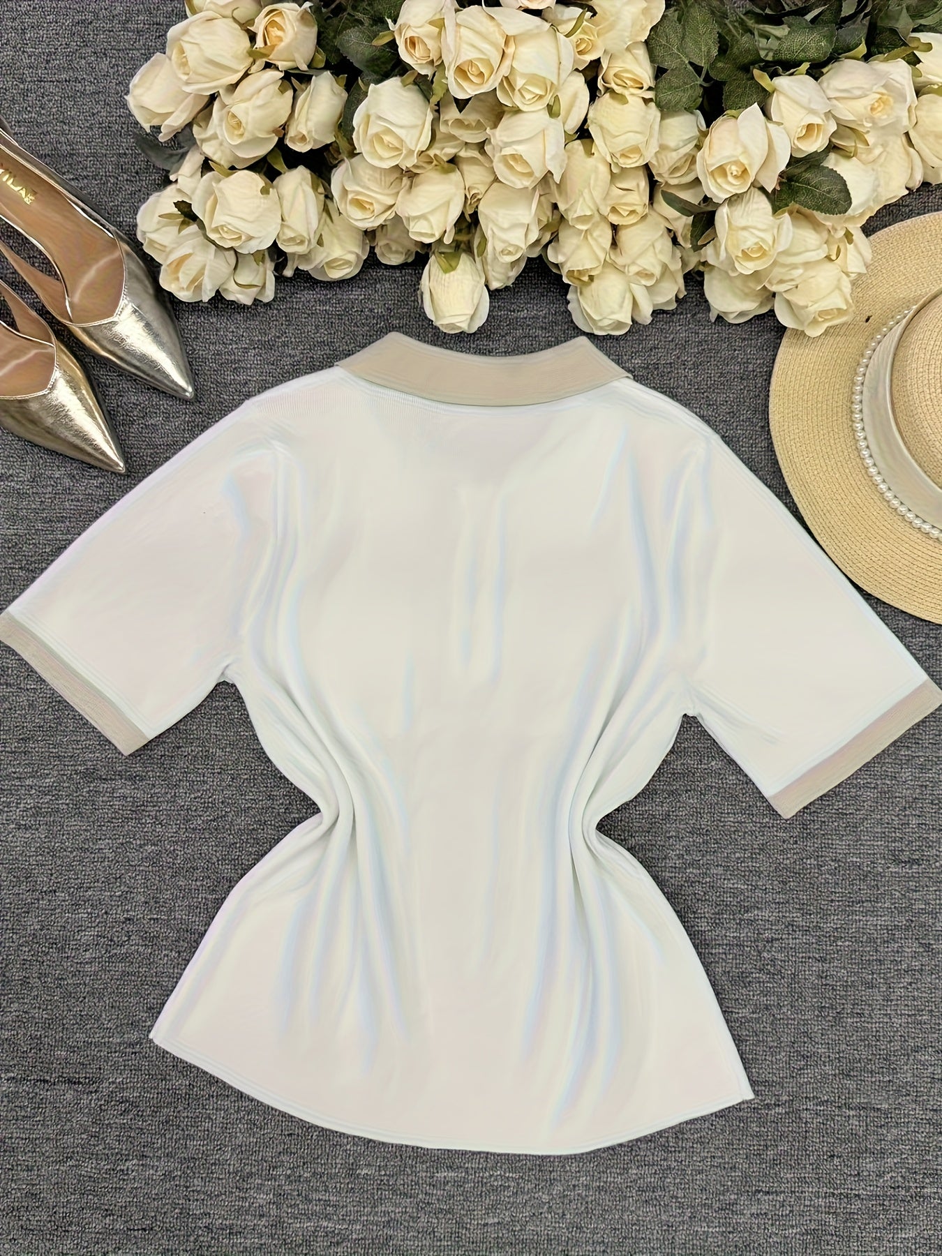 WL Boutique | Navy &amp; White Half-Zip Color Block Sweater