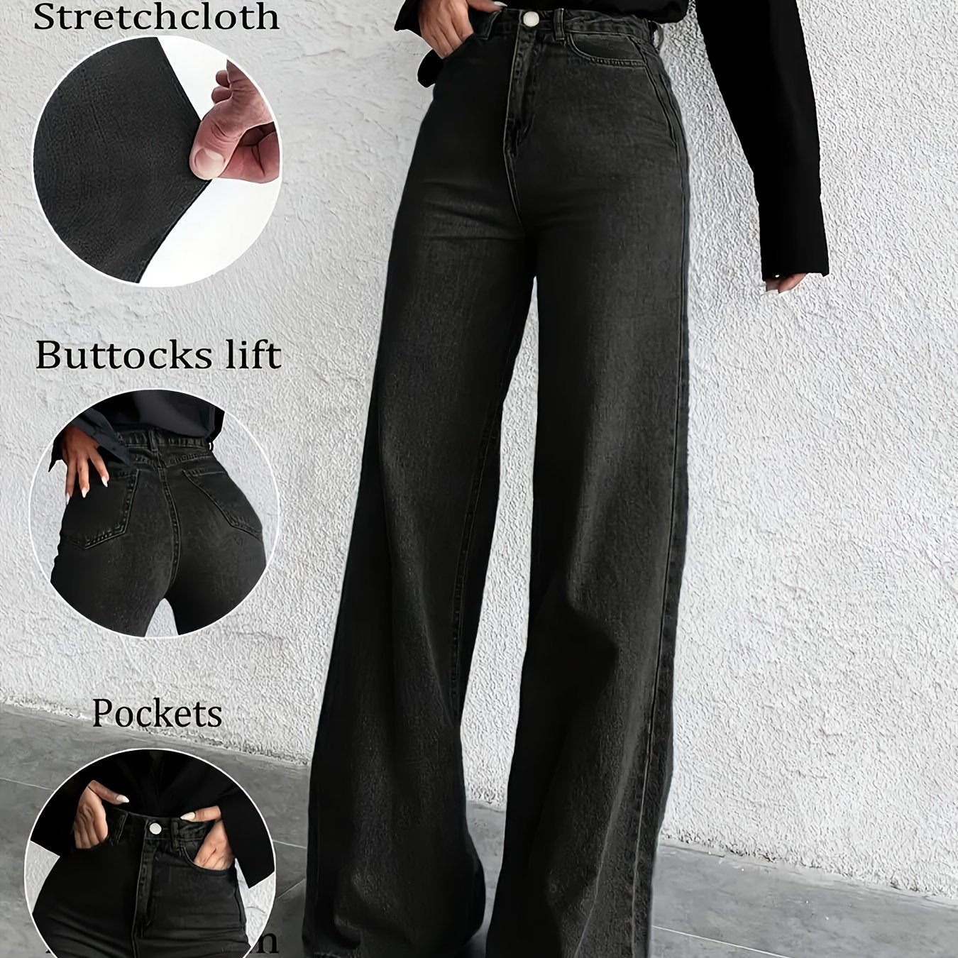WL Boutique | Elegant High-Waisted Wide-Leg Bell-Bottom Jeans
