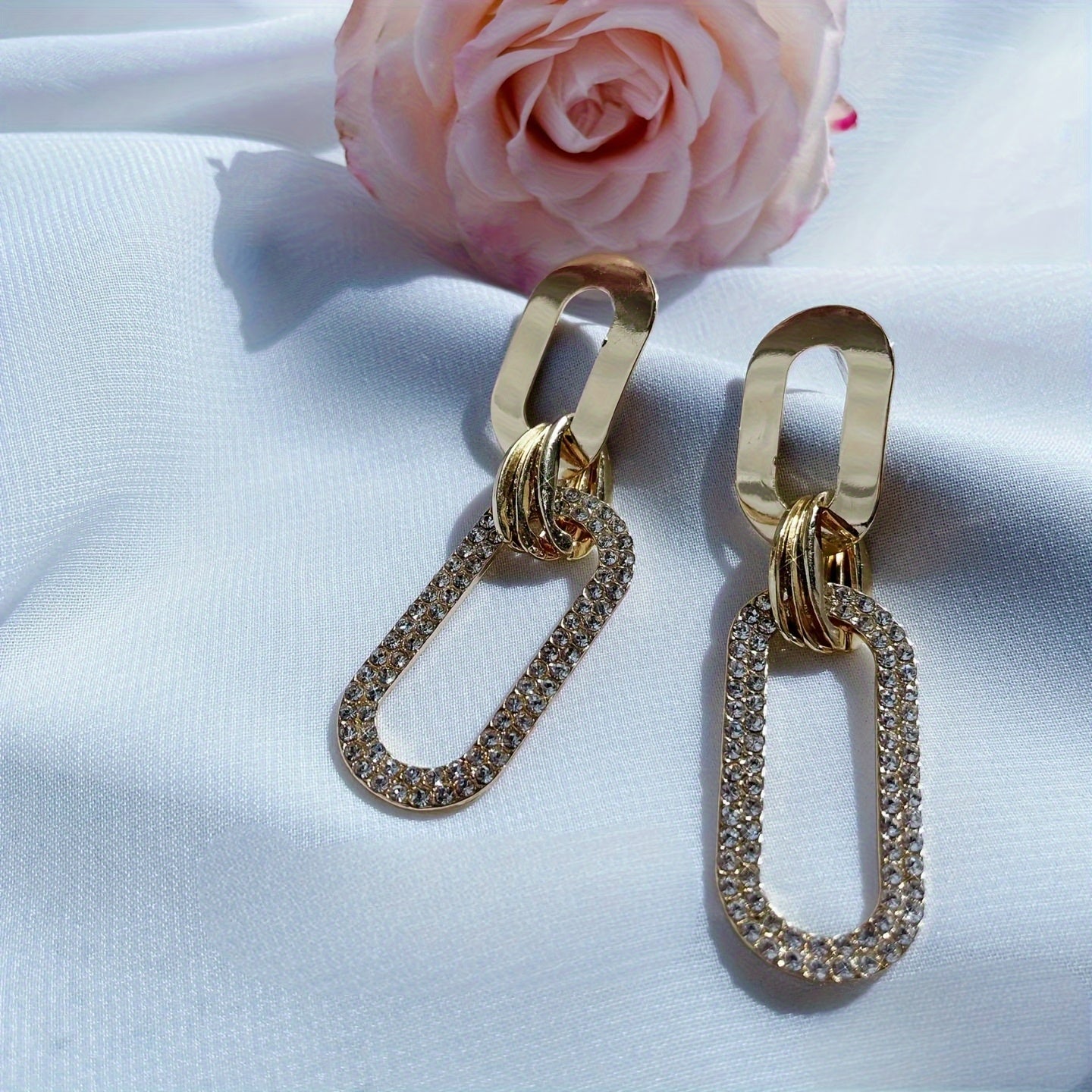 WL Boutique | Minimalist Geometric Drop Earrings with Sparkling Hoops