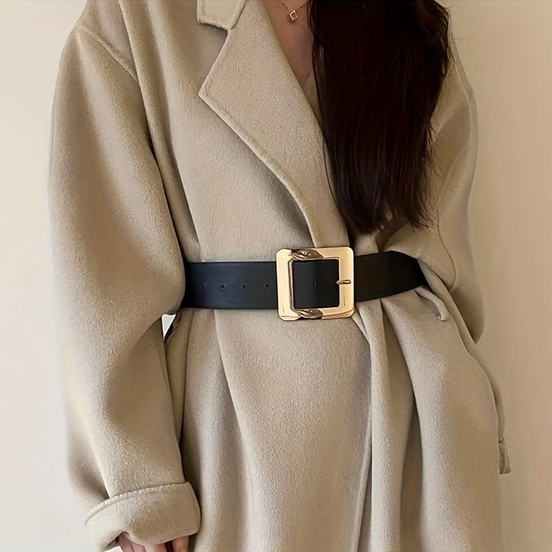 WL Boutique | Vintage Black Wide Belt with Fashion Buckle