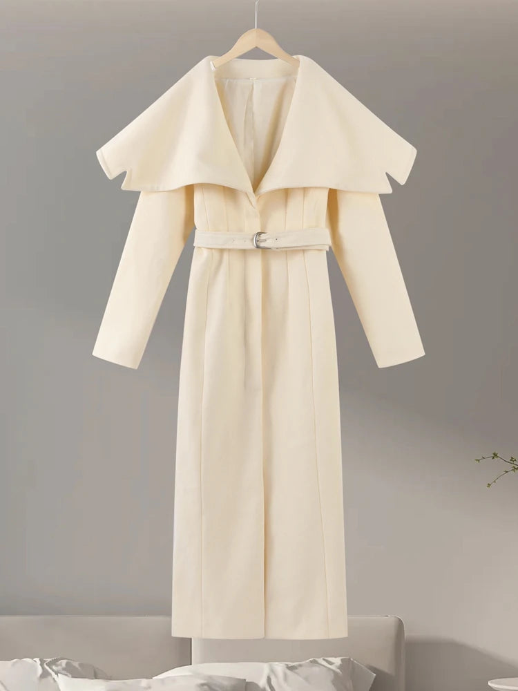 Bruna Aeppli by WL Boutique | Elegant Wool Long Coat – Sculpted Warmth &amp; Refined Winter Sophistication