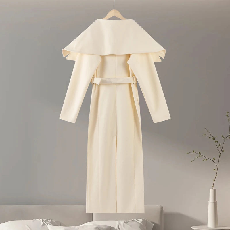 Bruna Aeppli by WL Boutique | Elegant Wool Long Coat – Sculpted Warmth &amp; Refined Winter Sophistication