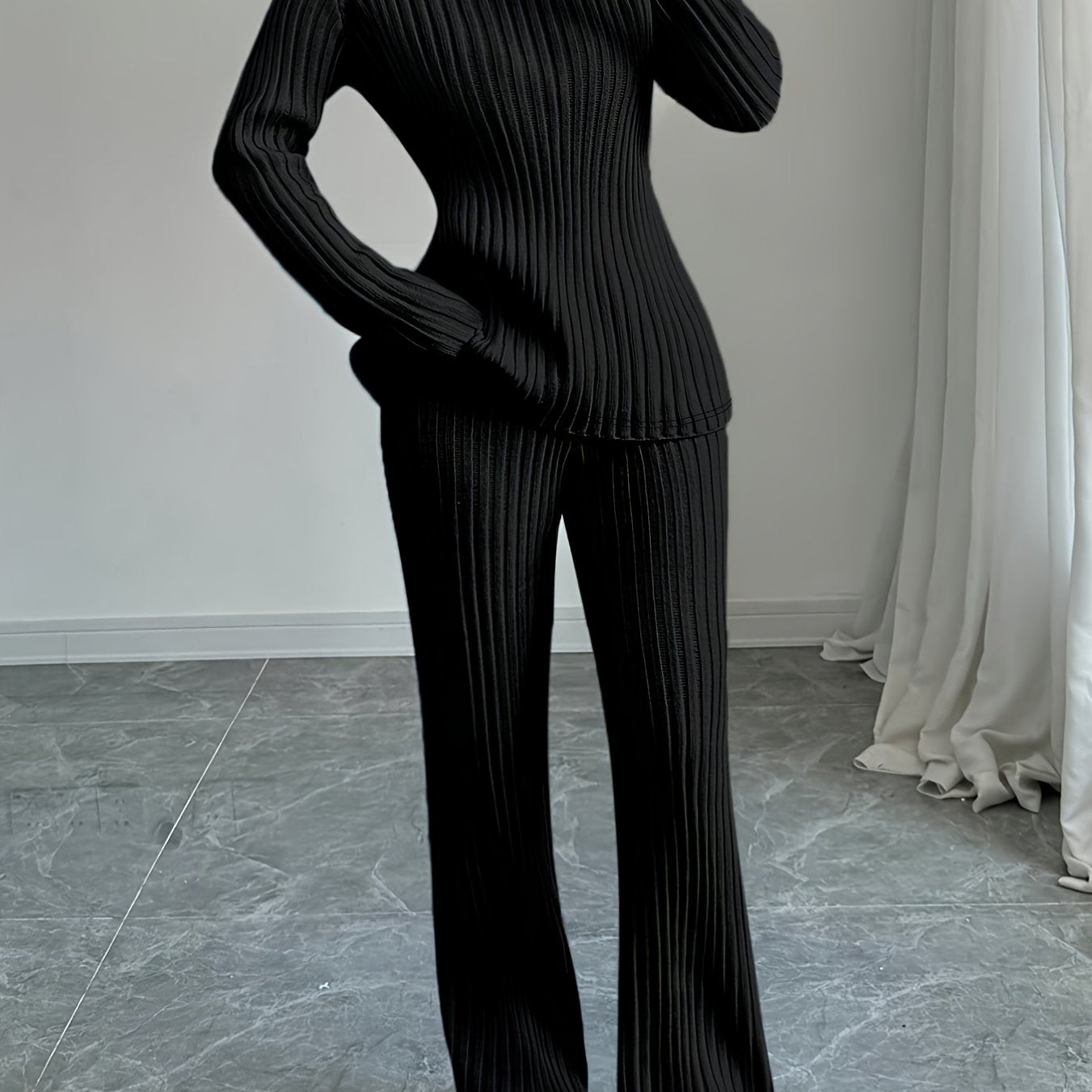 WL Boutique | Elegant Autumn/Winter Long-Sleeve &amp; Pants Two-Piece Set