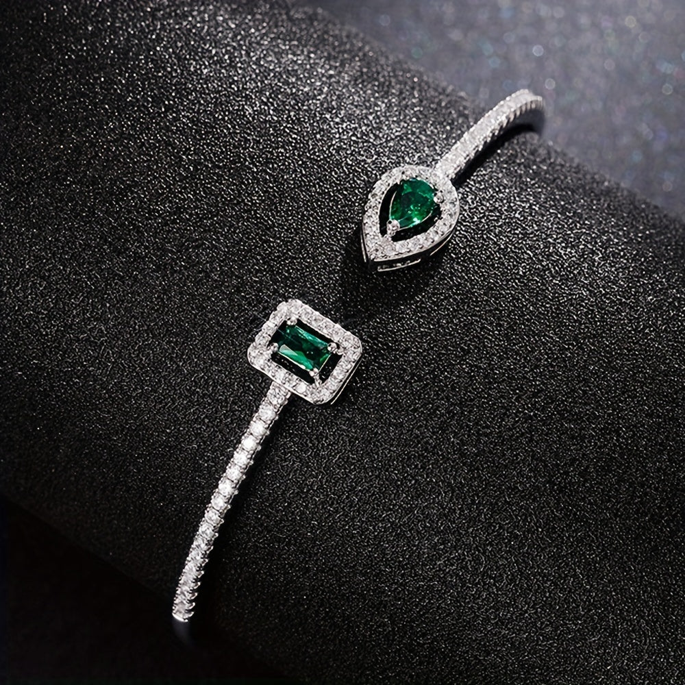 WL Boutique | Elegant Geometric Cuff Bracelet with Cubic Zirconia