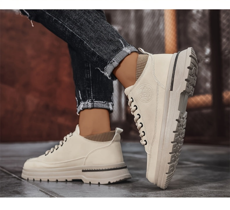 WL Boutique Men | Retro Brown Low-Top Lace-Up Sneakers