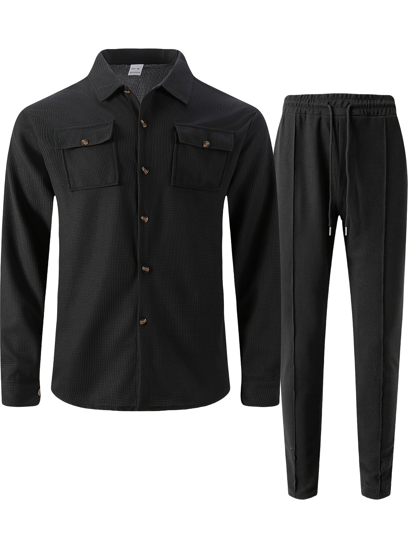WL Boutique | Men’s Two-Piece Autumn/Winter Casual Set – Turn-Down Collar Shirt &amp; Trousers