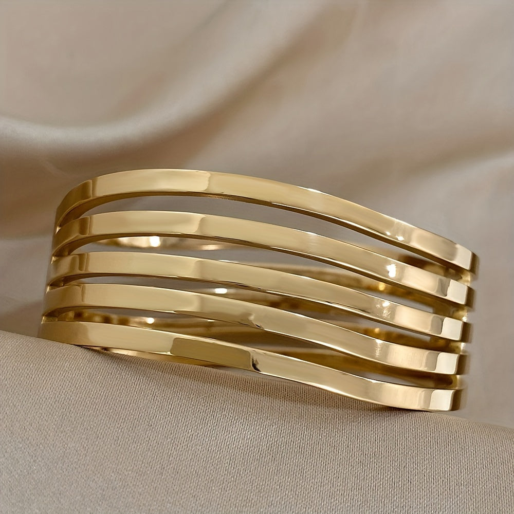 WL Boutique | Five-Layer Wavy Stainless Steel Bangle
