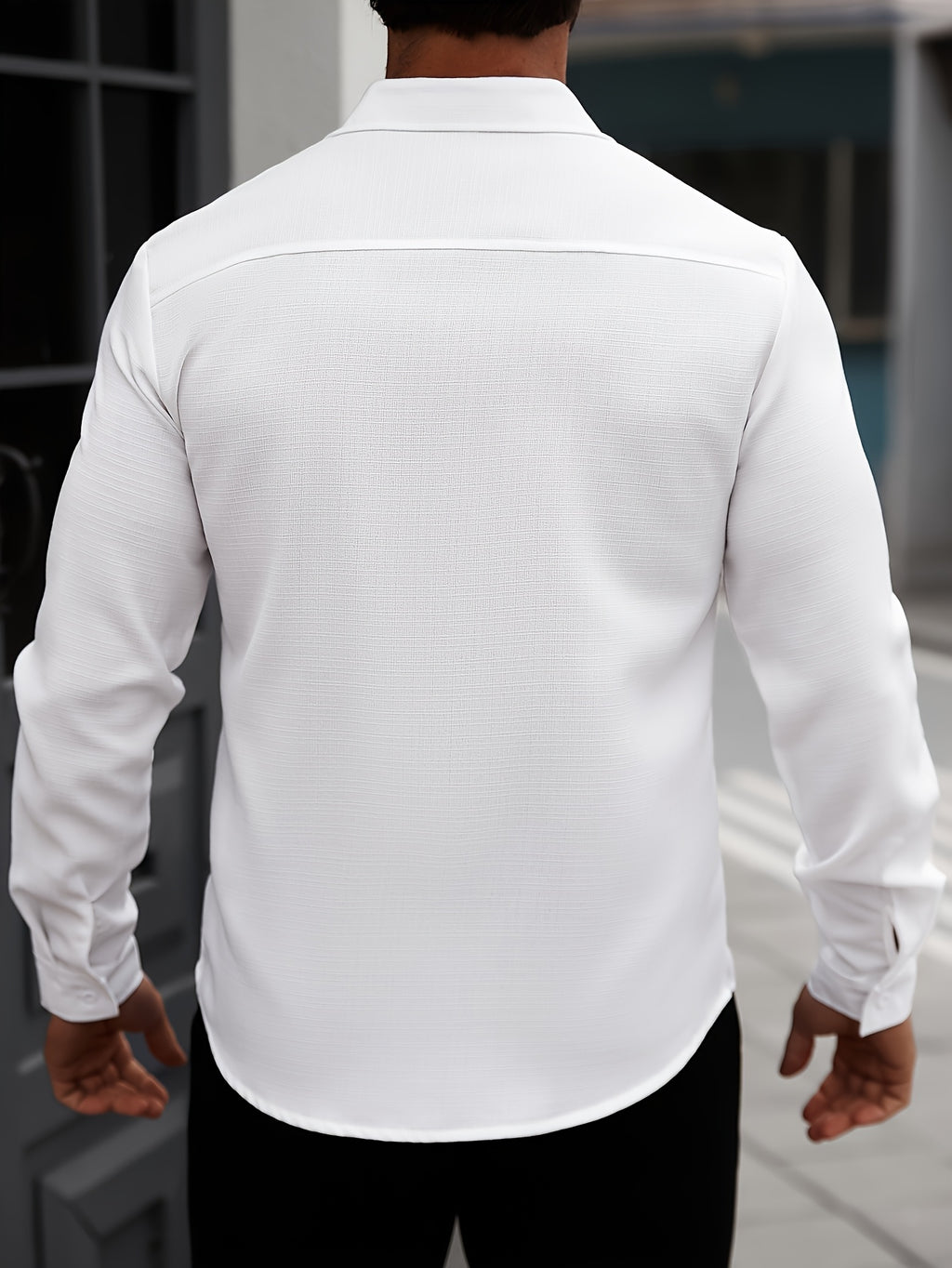 WL Boutique Men | Classic White Long-Sleeve Dress Shirt