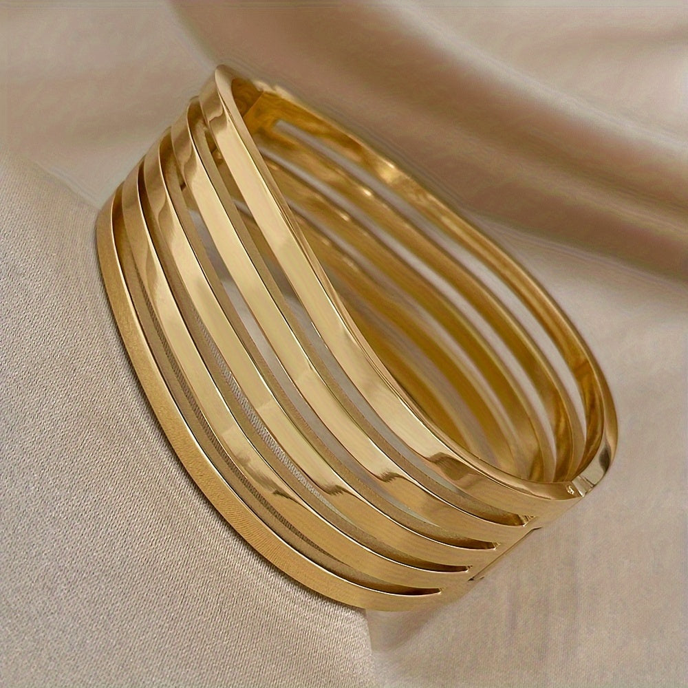 WL Boutique | Five-Layer Wavy Stainless Steel Bangle