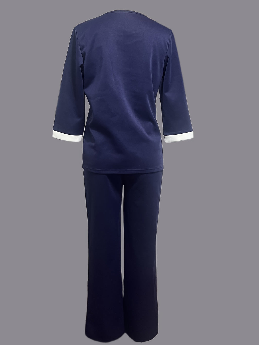 WL Boutique | Stylish Navy Blue Sweatshirt &amp; Wide-Leg Pants Set