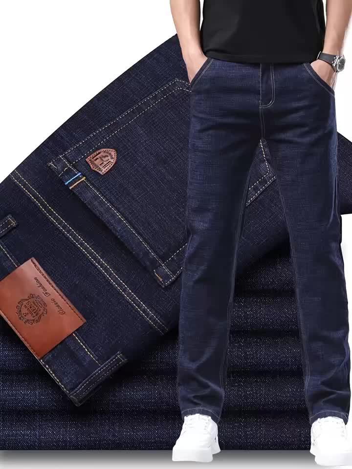 WL Boutique | Men’s Slim-Fit Stretch Denim Jeans – Dark Blue Business Casual
