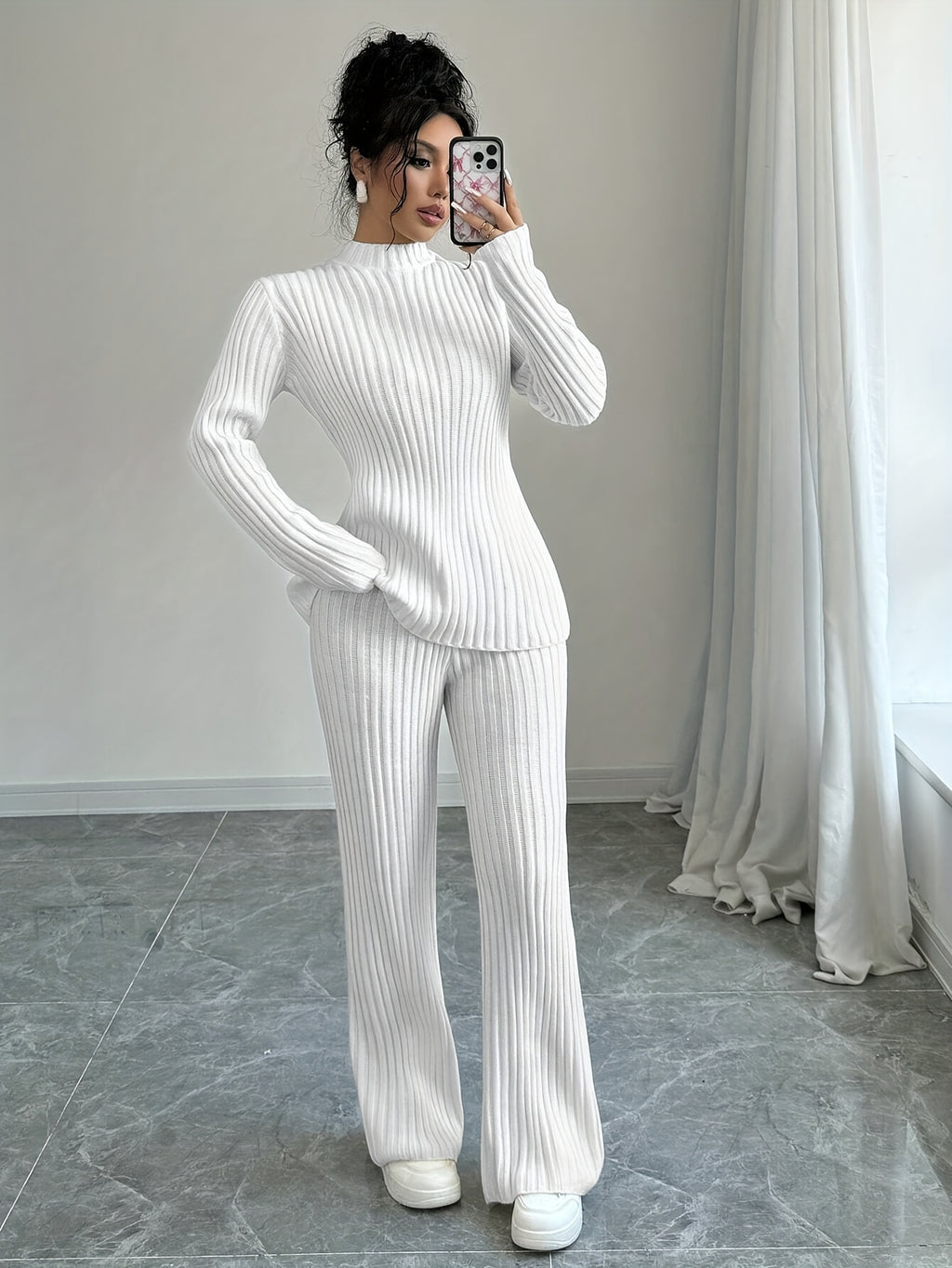 WL Boutique | Elegant Autumn/Winter Long-Sleeve &amp; Pants Two-Piece Set