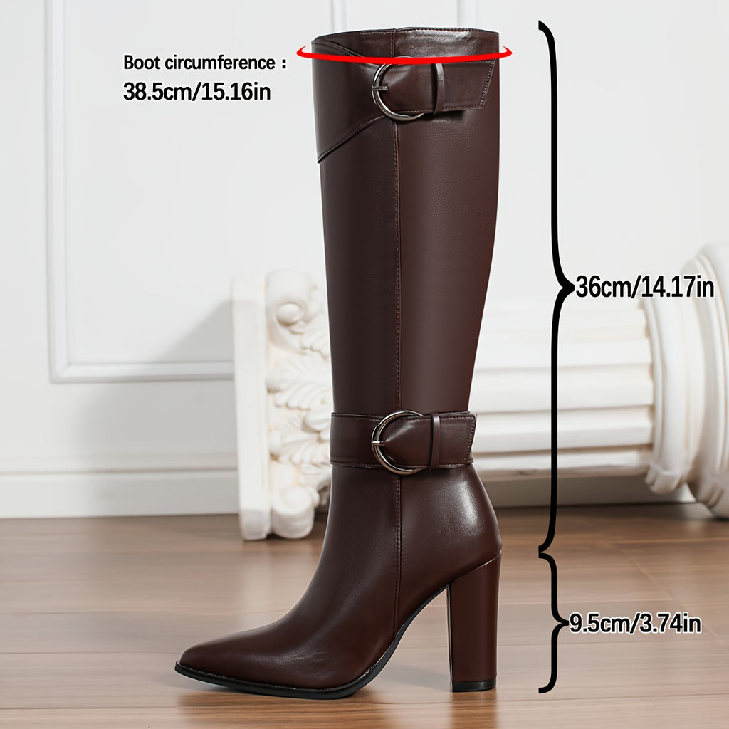 WL Boutique | Brown Chunky High-Heel Winter Boots