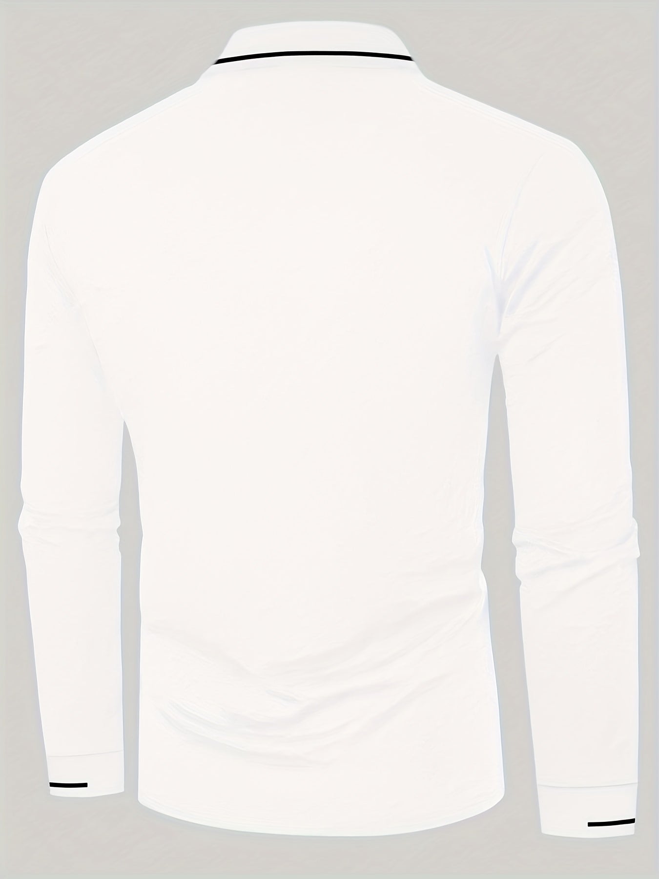 WL Boutique Men | Classic White Long-Sleeve Polo Shirt