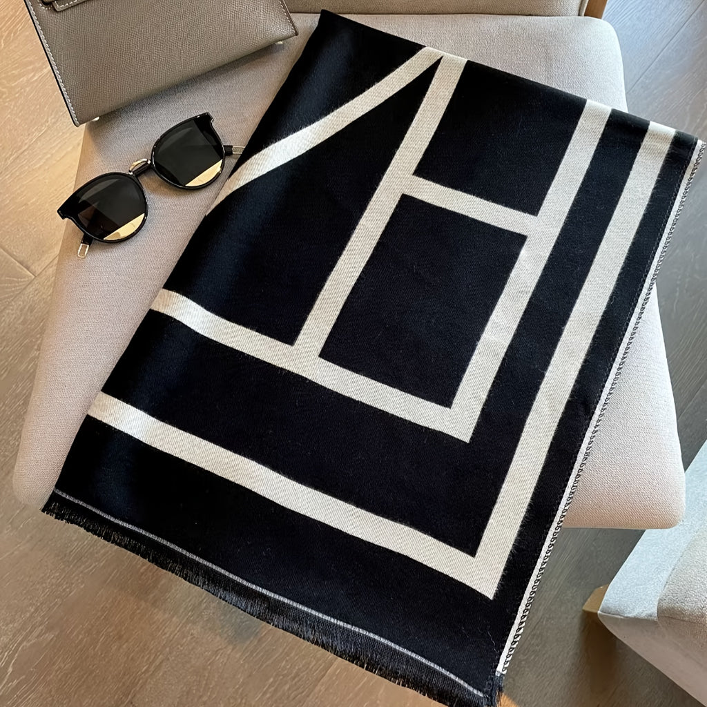 WL Boutique | Elegant Geometric Jacquard Scarf – 2025 Winter Collection