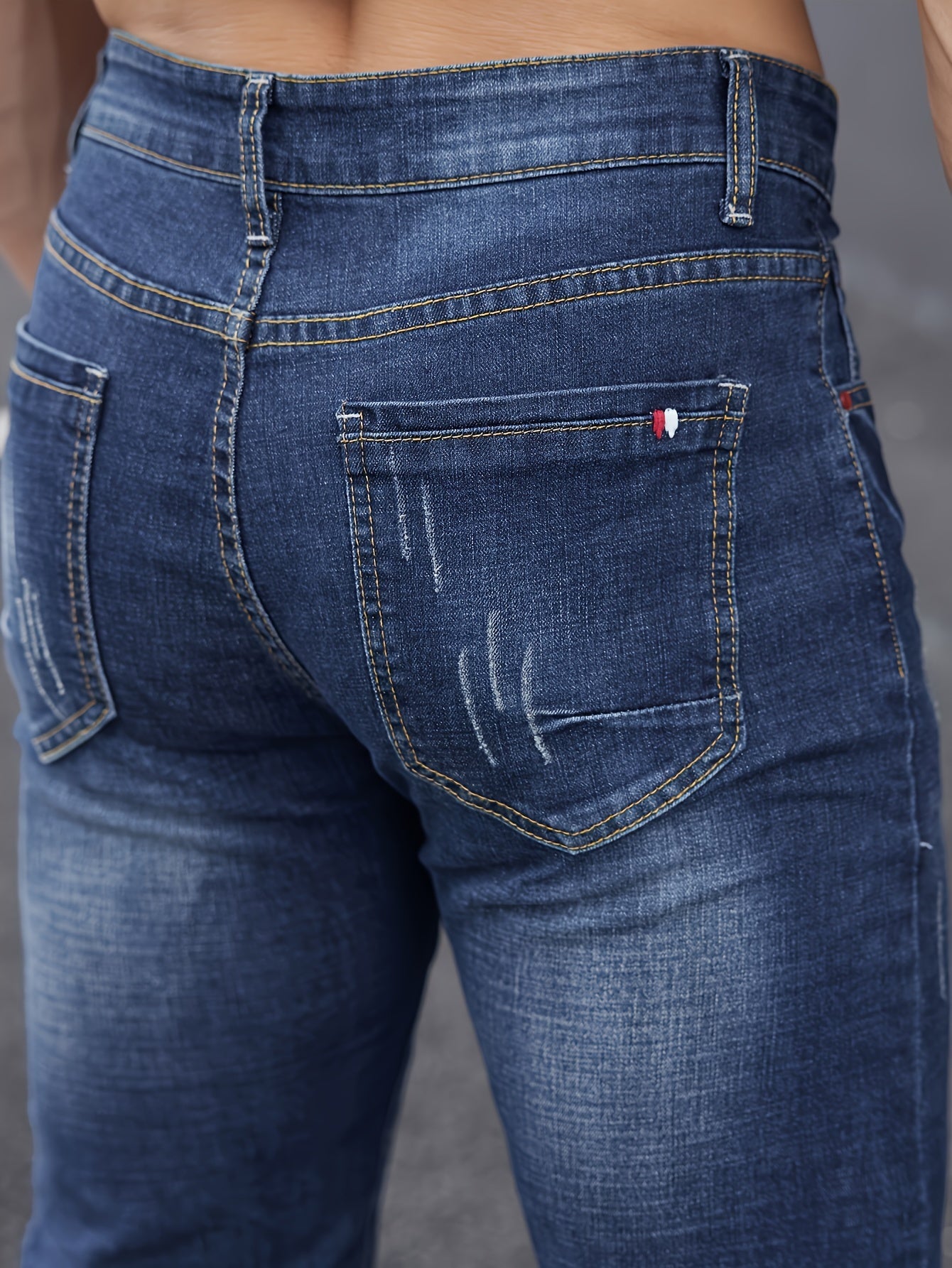 WL Boutique Men | Slim-Fit Light Wash Faux Denim with Embroidered Detail