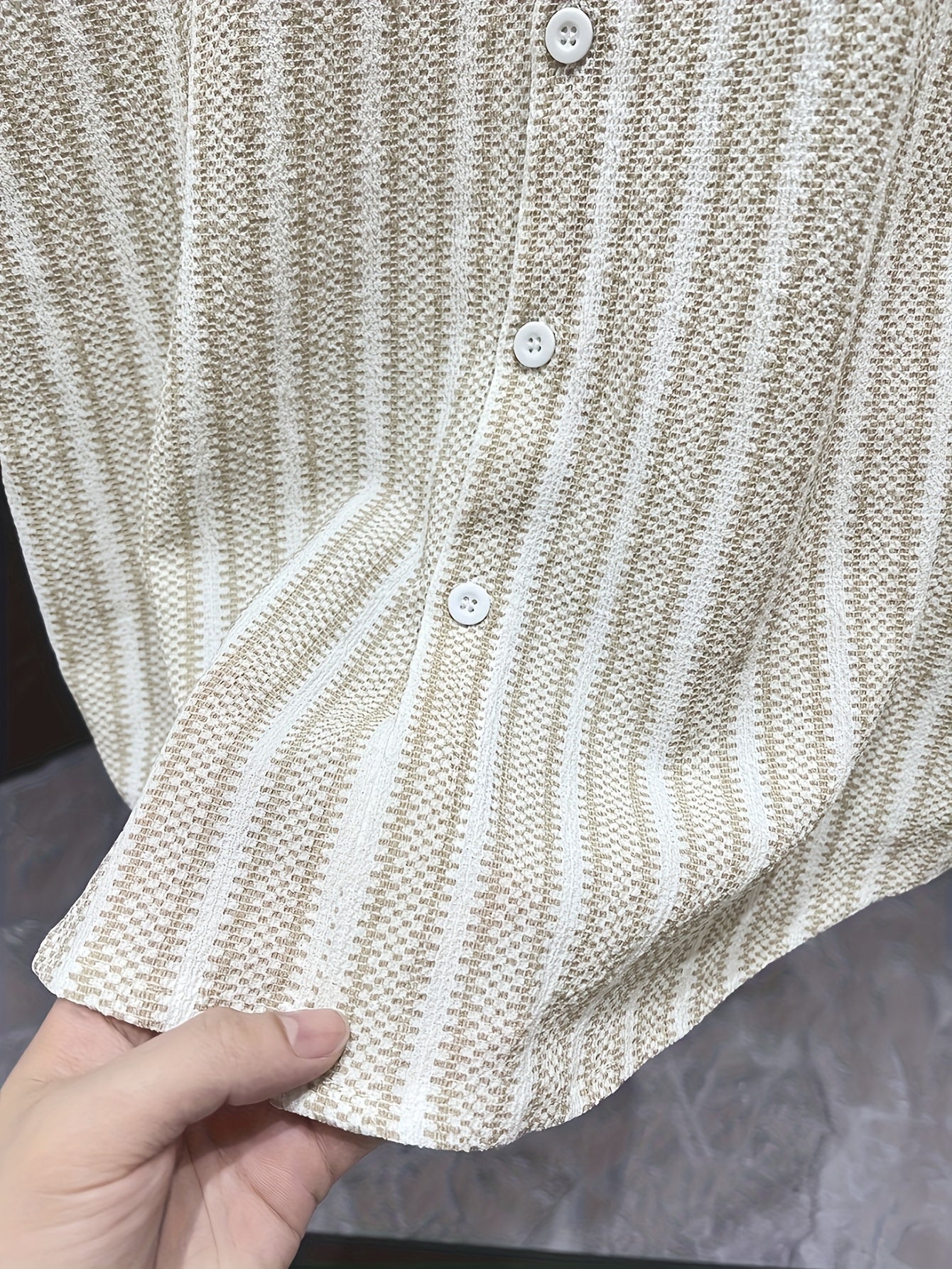 WL Boutique | Men’s Casual Striped Long-Sleeve Shirt – Classic Stand Collar Design