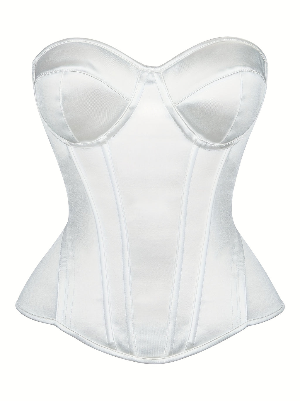 Bruna Aeppli by WL Boutique | Elegant White Strapless Corset Top with Ruched Waist