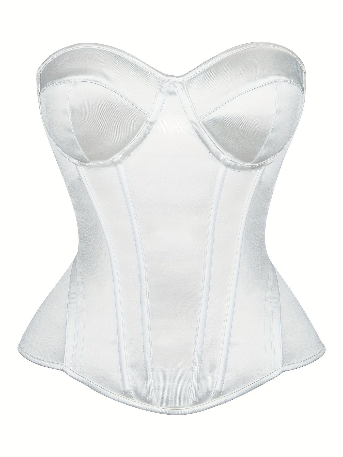 Bruna Aeppli by WL Boutique | Elegant White Strapless Corset Top with Ruched Waist