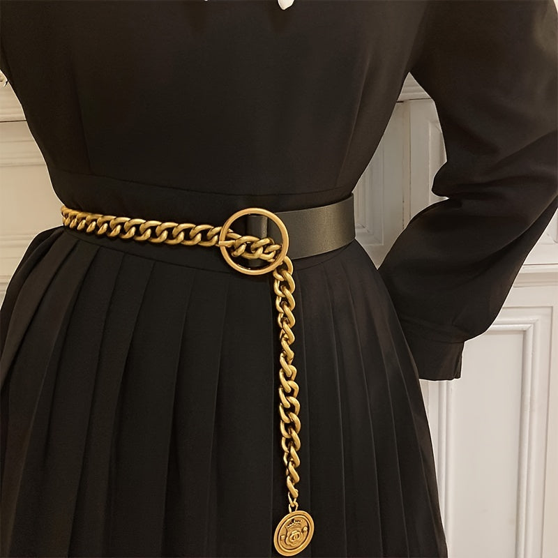 WL Boutique | Vintage Metal Chain Pendant Belt