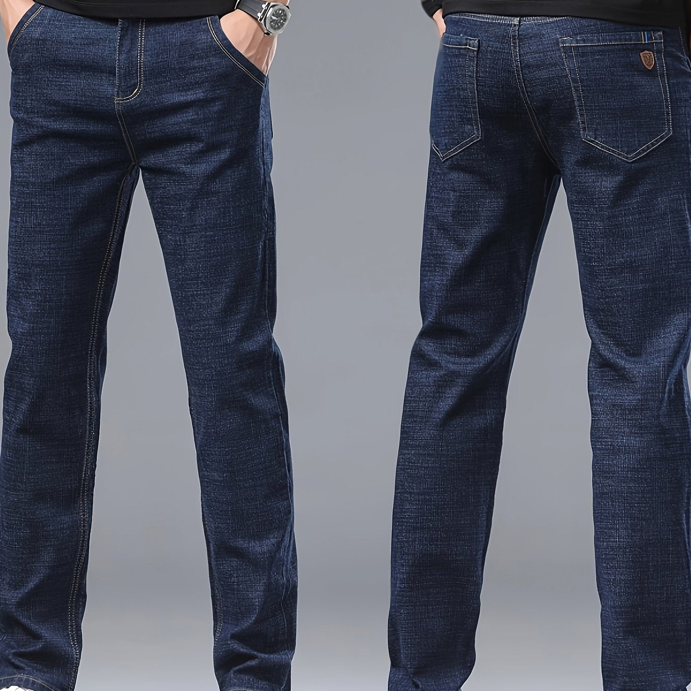 WL Boutique | Men’s Slim-Fit Stretch Denim Jeans – Dark Blue Business Casual