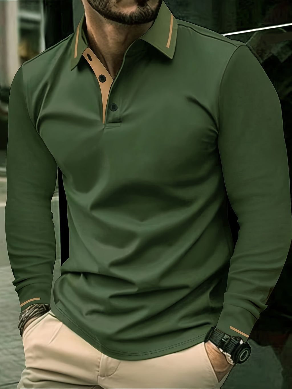 WL Boutique Men | Classic White Long-Sleeve Polo Shirt