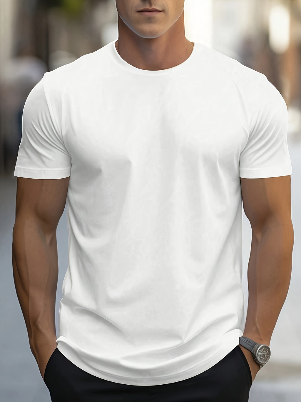WL Boutique Men | Geometric Print Round-Neck T-Shirt