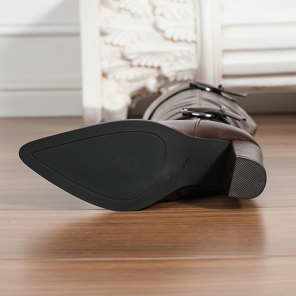 WL Boutique | Brown Chunky High-Heel Winter Boots