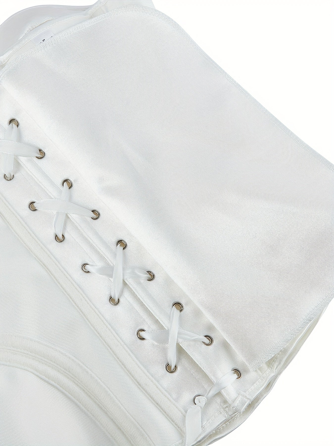 Bruna Aeppli by WL Boutique | Elegant White Strapless Corset Top with Ruched Waist