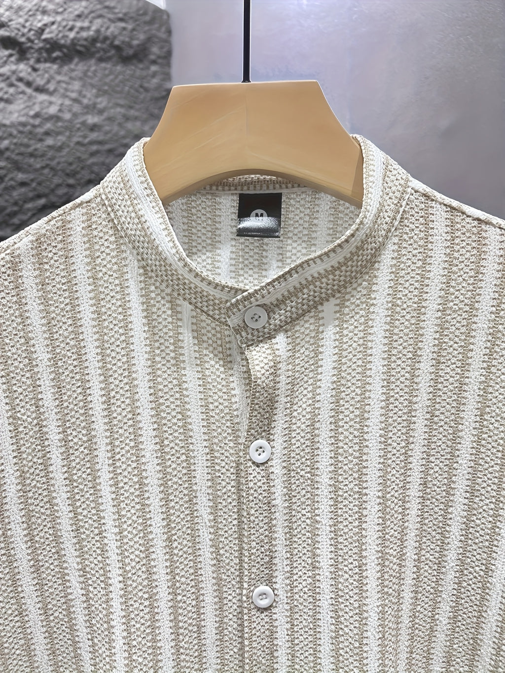 WL Boutique | Men’s Casual Striped Long-Sleeve Shirt – Classic Stand Collar Design