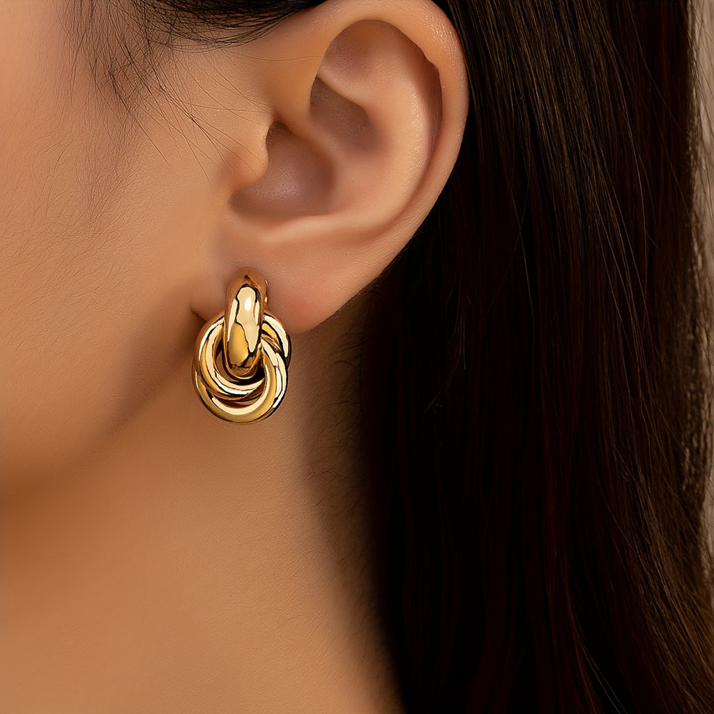 WL Boutique | 14k Gold-Plated Geometric Twist Earrings