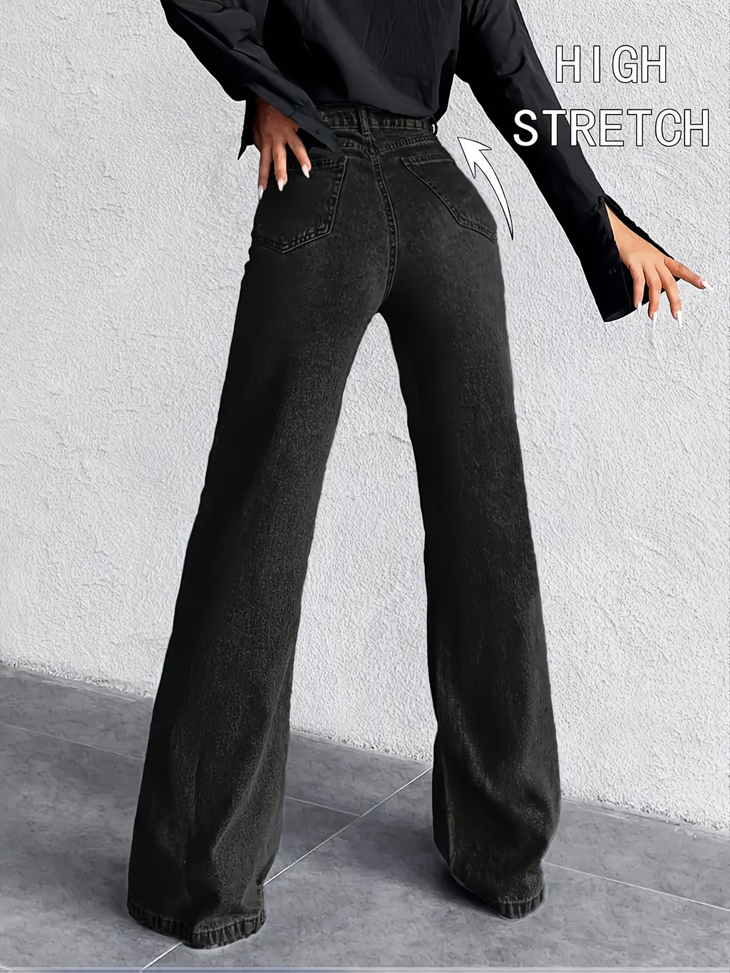 WL Boutique | Elegant High-Waisted Wide-Leg Bell-Bottom Jeans