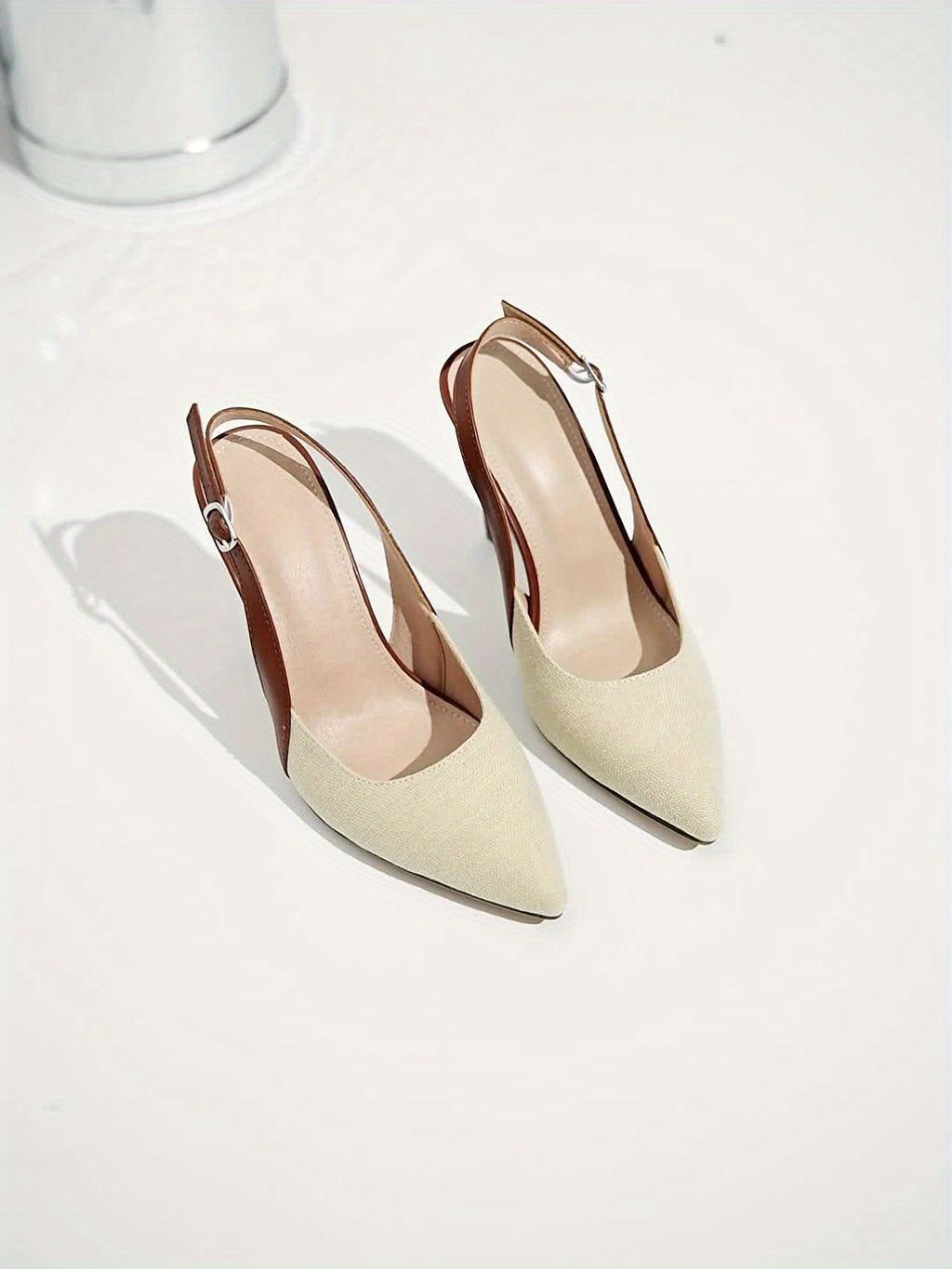 WL Boutique | Brown &amp; Beige Pointed-Toe Stiletto Heels